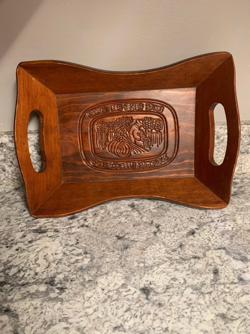 Vintage Wooden Tray - Our Daily Bread